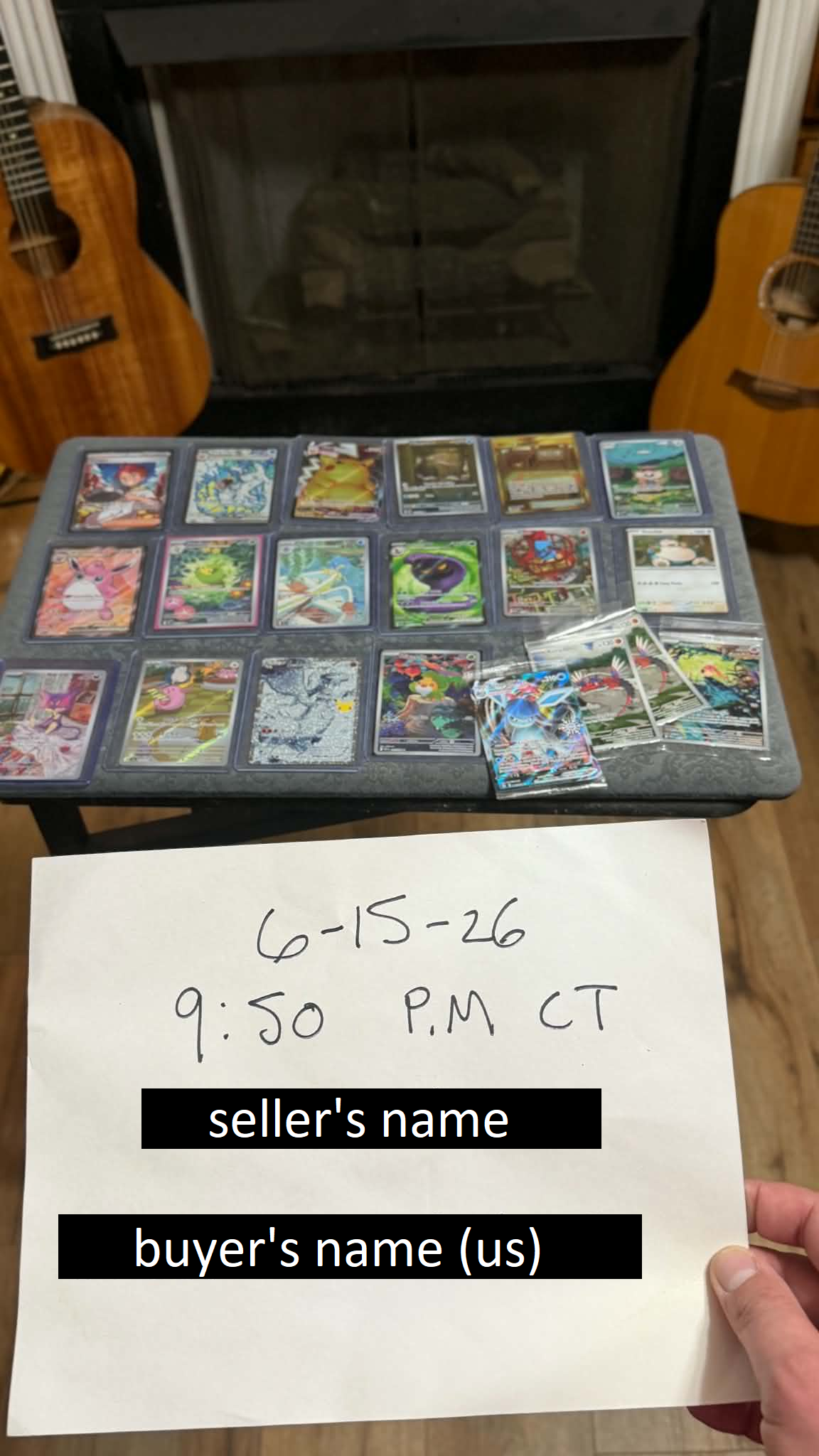 Example of a good timestamped card photo